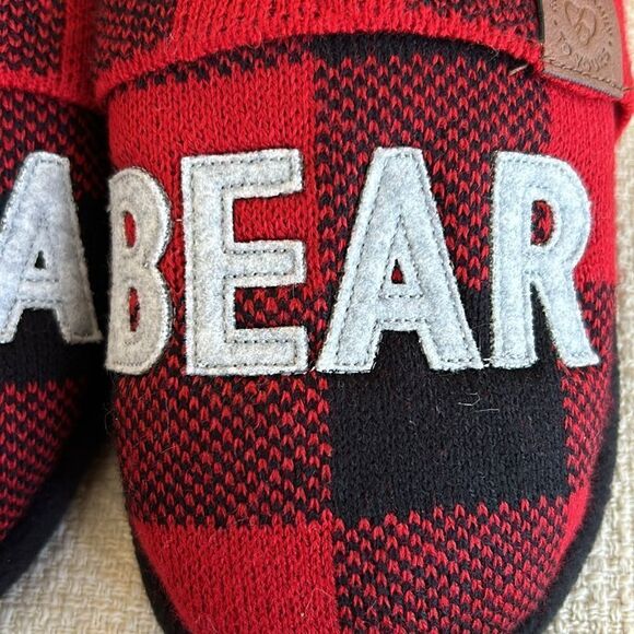 Dearfoams Mama Bear Plaid Dad Slippers NWT - Picture 5 of 9